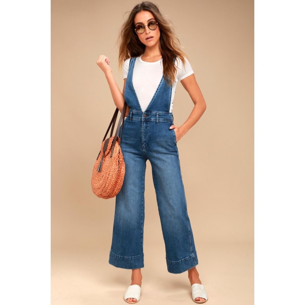 Free People denim overalls